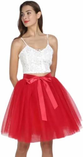 Women's Tulle Midi Skirt with Satin Bow