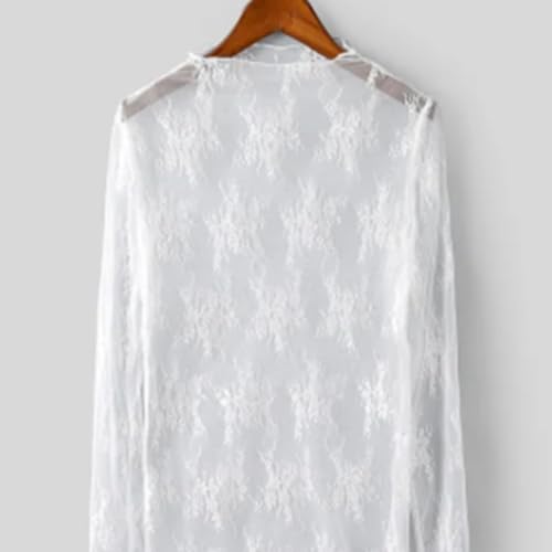 Women's Long Sleeve Turtleneck Lace Mesh Shirt Elegant Occasion