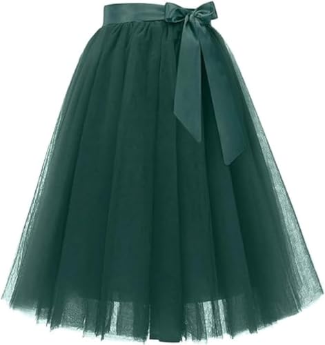 Women's Tulle Midi Skirt with Satin Bow