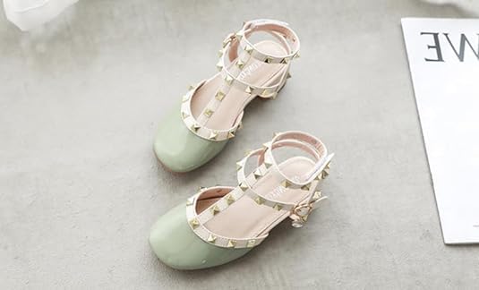 Girls Roman Sandals Low Heels Ankle Strap Summer Sandals