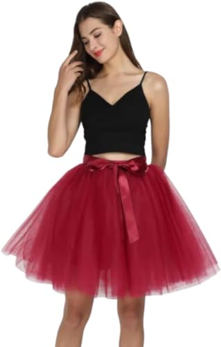 Women's Tulle Midi Skirt with Satin Bow