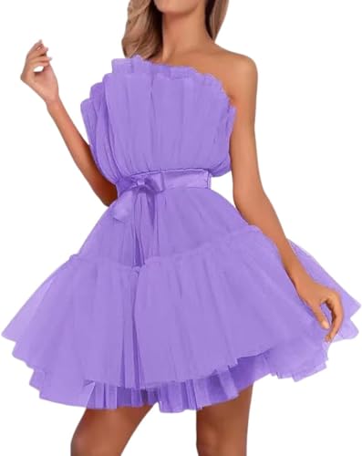 Women's Strapless Tulle Party Dress Summer Special Ocassion