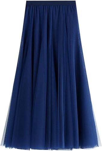 Women's Layered Tulle Skirts A-Line Mesh Midi Lenght Elegant Party