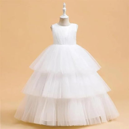 Elegant Long Tulle Dress with Layered Skirt for Special Occasions