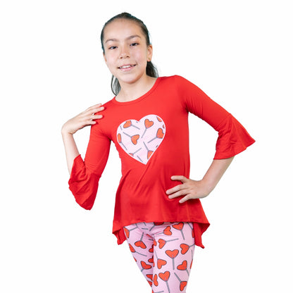 Toddler Baby Girl Valentine's Day Outfit Set with Pants - G0136