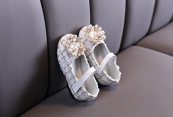 Princess Shoes with Pearls for Girls Mary Jane Style