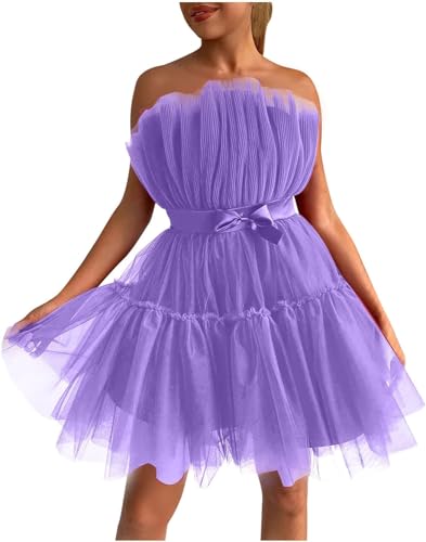 Women's Strapless Tulle Party Dress Summer Special Ocassion