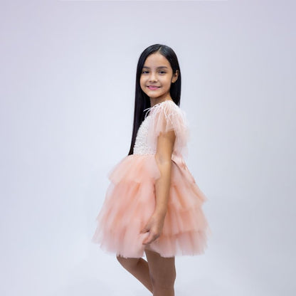 Pearl Puffy Tulle Dress Girls