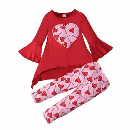 Toddler Baby Girl Valentine's Day Outfit Set with Pants - G0136