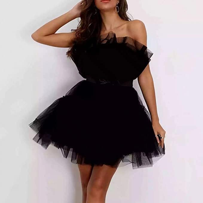 Women's Strapless Tulle Party Dress Summer Special Ocassion