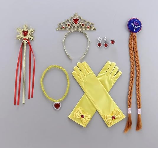 Princess Dress-Up Accessories for Girls – Complete Royal Set with Tiara, Gloves, and Wand