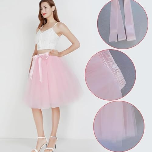 Women's Tulle Midi Skirt with Satin Bow