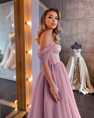 Women's Elegant Off-Shoulder Glitter Dress