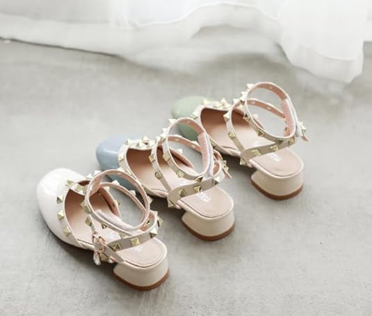 Girls Roman Sandals Low Heels Ankle Strap Summer Sandals