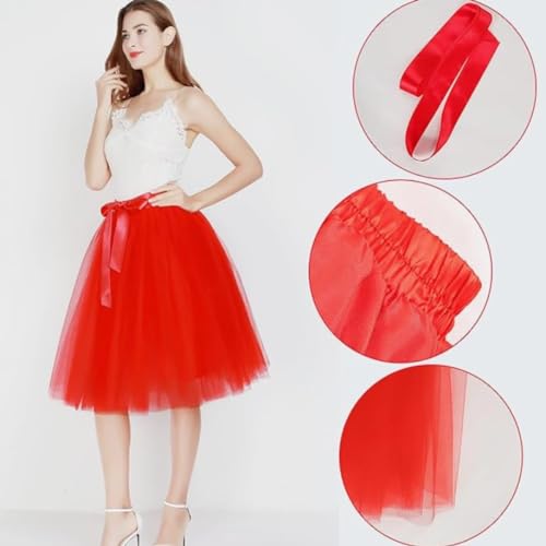 Women's Tulle Midi Skirt with Satin Bow