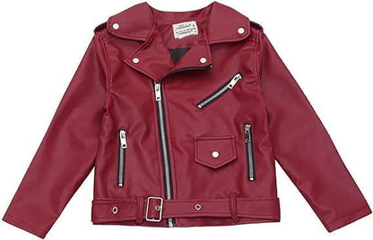 Girl's PU Leather Motorcycle Jacket