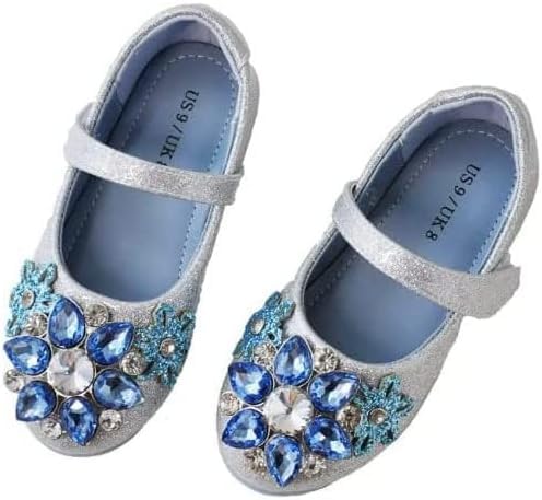 Girls Dress Shoes Mary Jane Princess Elsa Flats - S0035