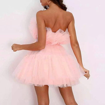 Women's Strapless Tulle Party Dress Summer Special Ocassion