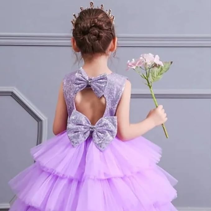 Sparkly Dress for Girls with Layered Tulle Skirt