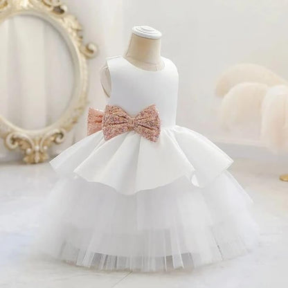 Satin dress and tulle skirt - Fall dresses for girls' birthdays