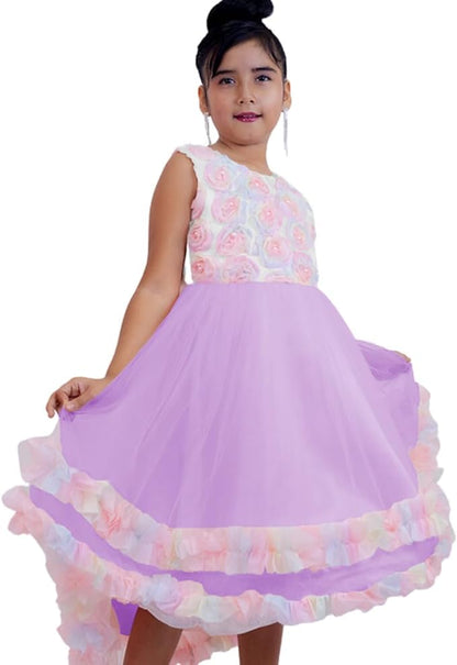 Tulle princess dress for girls in rainbow colours