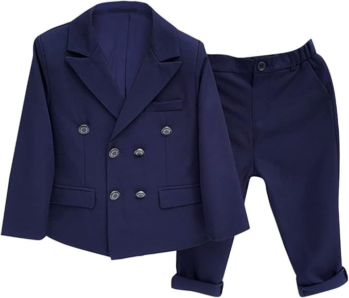 Boys Casual Suits Wedding Outfits Blazer and Pants Suit 2 Pieces