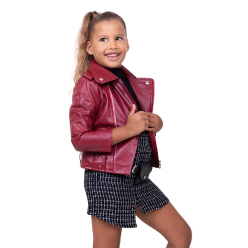 Girl's PU Leather Motorcycle Jacket