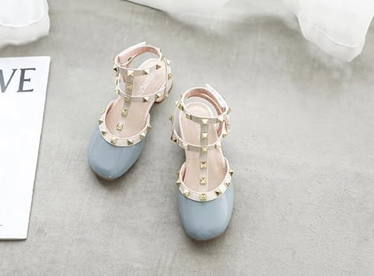 Girls Roman Sandals Low Heels Ankle Strap Summer Sandals - S0043