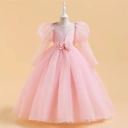 Princess Dress Long Sleeve Puffed Shoulders for Girls