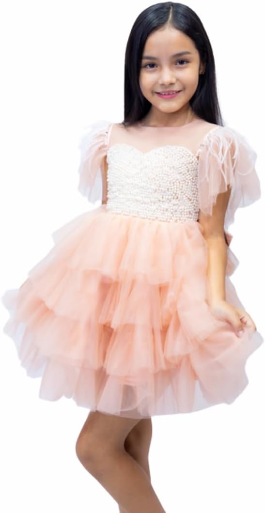 Pearl Puffy Tulle Dress Girls