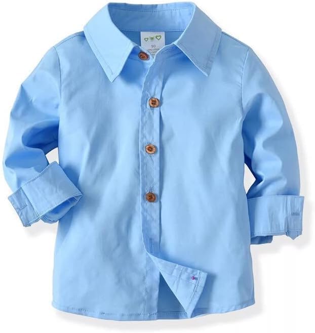 Boys Suit Casual Blue Set Vest + Pants + Light Blue Dress Shirt