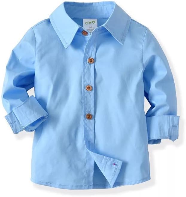 Boys Suit Casual Blue Set Vest + Pants + Light Blue Dress Shirt