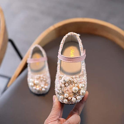 Princess Shoes with Pearls for Girls Mary Jane Style