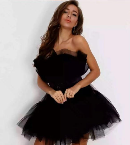 Women's Strapless Tulle Party Dress Summer Special Ocassion