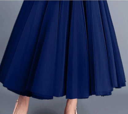 Women's Layered Tulle Skirts A-Line Mesh Midi Lenght Elegant Party