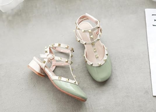 Girls Roman Sandals Low Heels Ankle Strap Summer Sandals