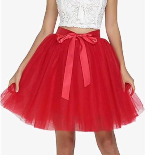 Women's Tulle Midi Skirt with Satin Bow