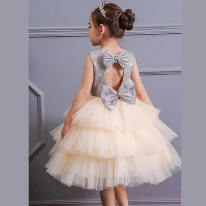 Sparkly Dress for Girls with Layered Tulle Skirt