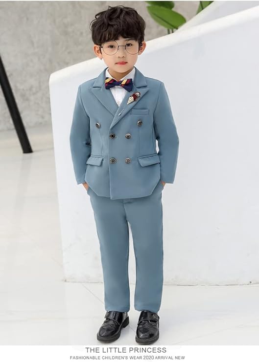 Boys Casual Suits Wedding Outfits Blazer and Pants Suit 2 Pieces