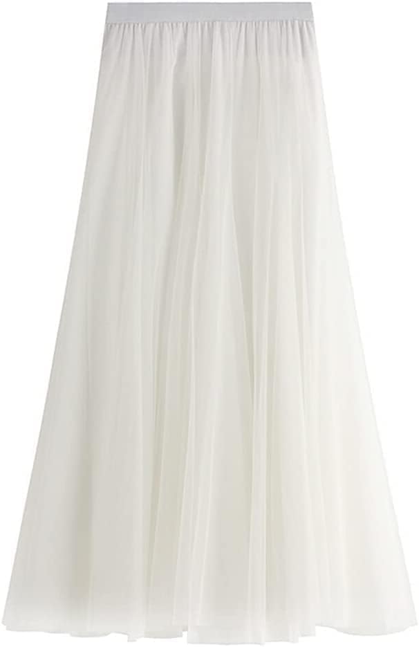 Women's Layered Tulle Skirts A-Line Mesh Midi Lenght Elegant Party