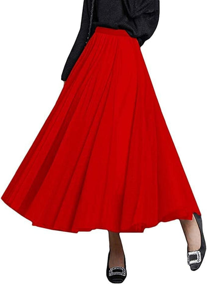 Women's Layered Tulle Skirts A-Line Mesh Midi Lenght Elegant Party