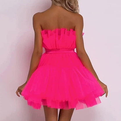 Women's Strapless Tulle Party Dress Summer Special Ocassion