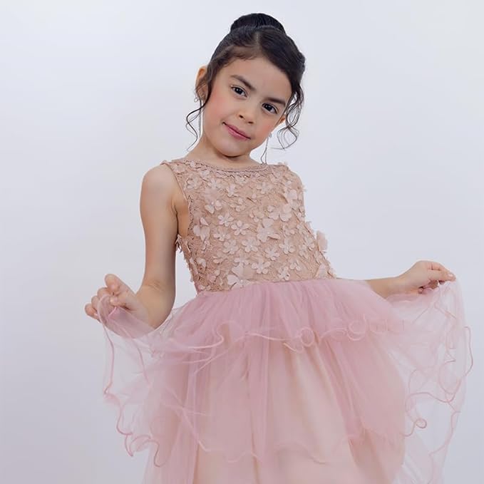 Lace Flower Girl Dress with Ribbon