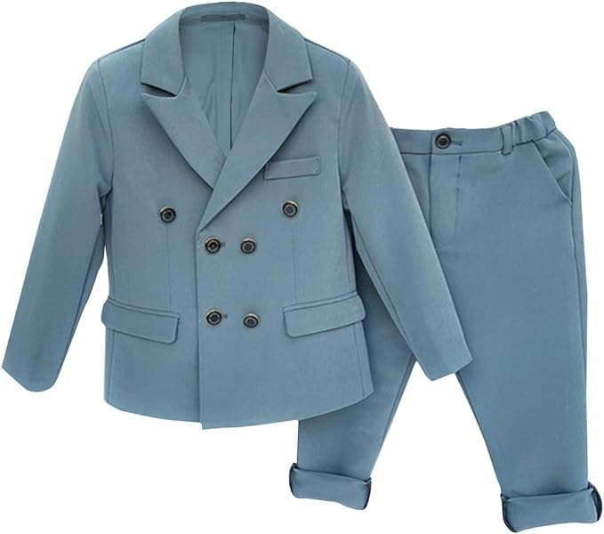 Boys Casual Suits Wedding Outfits Blazer and Pants Suit 2 Pieces