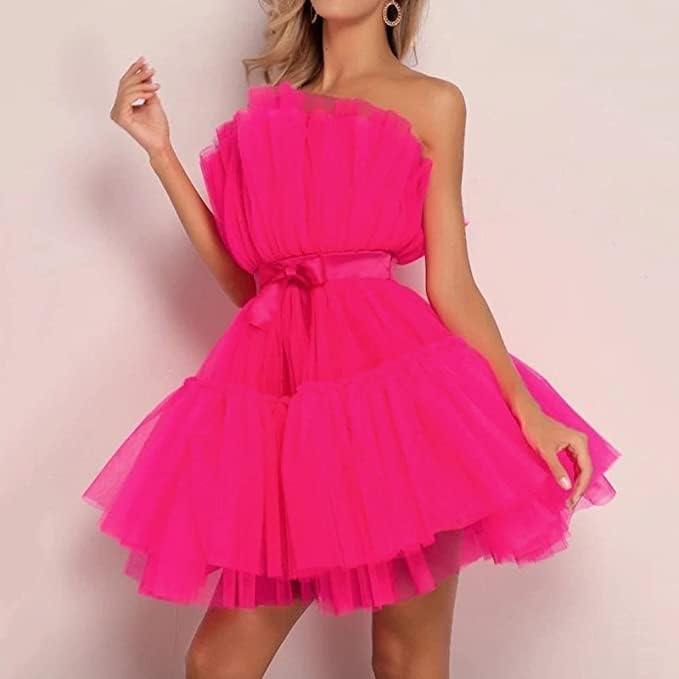 Women's Strapless Tulle Party Dress Summer Special Ocassion