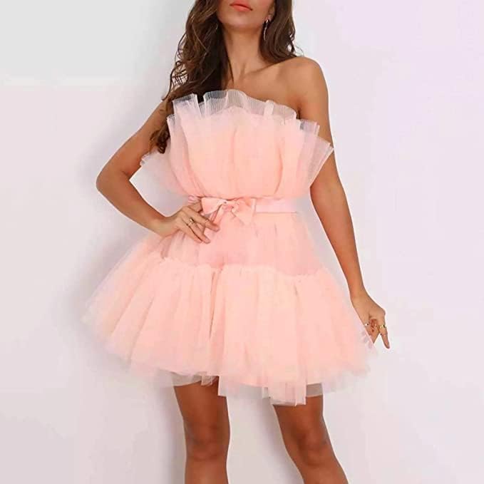 Women's Strapless Tulle Party Dress Summer Special Ocassion