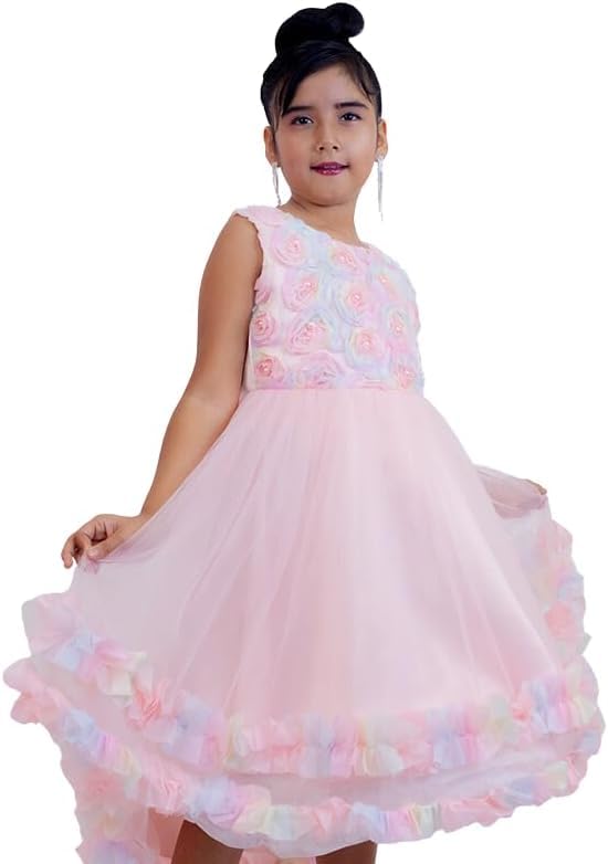 Tulle princess dress for girls in rainbow colours