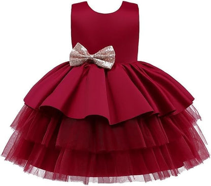 Satin dress and tulle skirt - Fall dresses for girls' birthdays