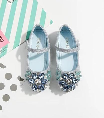 Girls Dress Shoes Mary Jane Princess Elsa Flats - S0035