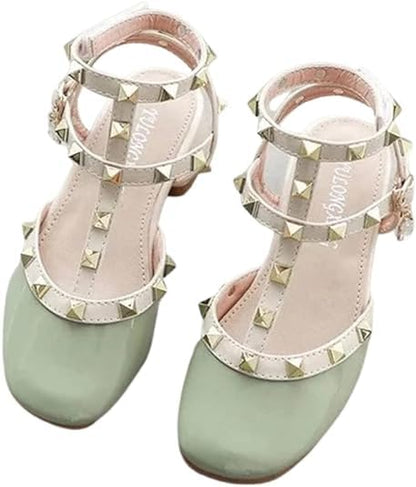 Girls Roman Sandals Low Heels Ankle Strap Summer Sandals